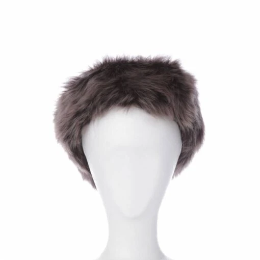 Brown/Silver Shearling Headband