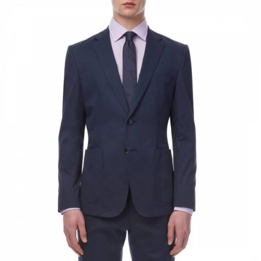 Boss Navy Nayson Cotton Stretch Suit Jacket