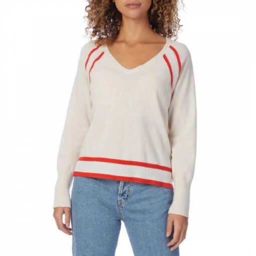 Pink V Neck Lola Cashmere Jumper