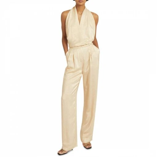 Reiss Gold Jody Jumpsuit