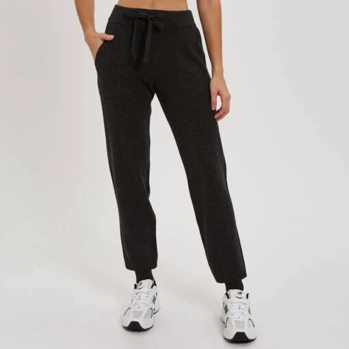 Charcoal Cashmere Blend Pocket Joggers