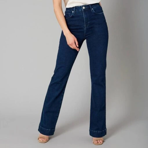 Reiss Indigo Reese Wide Leg Stretch Jeans