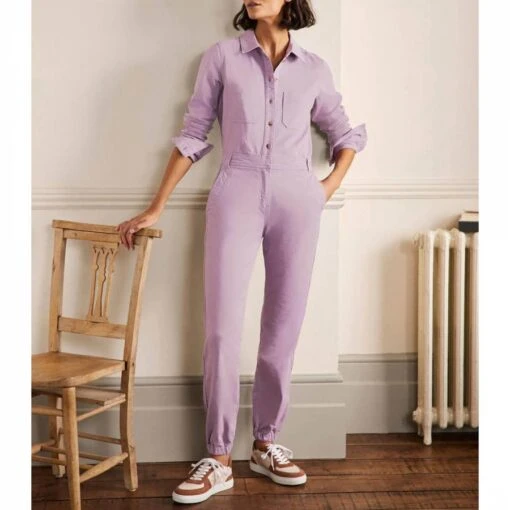 Boden Lilac Carly Cotton Stretch Jumpsuit