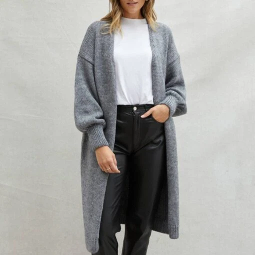 Grey Rosalia Alpaca Blend Cardigan