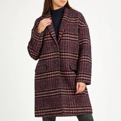 Rag & Bone Purple Estelle Cocoon Wool Blend Coat
