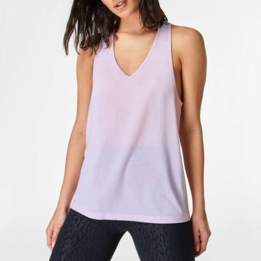 Sweaty Betty Mistflower Purple Move Split Back Yoga Tank Top