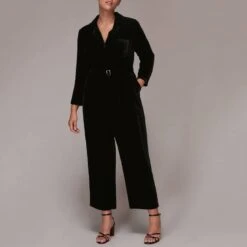 Whistles Black Avery Wide Leg Jumpsuit