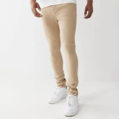 True Religion Beige Jack Super Skinny Stretch Jeans