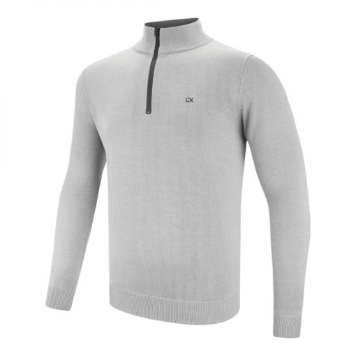 Silver 1/4 Zip Contrast Sweater