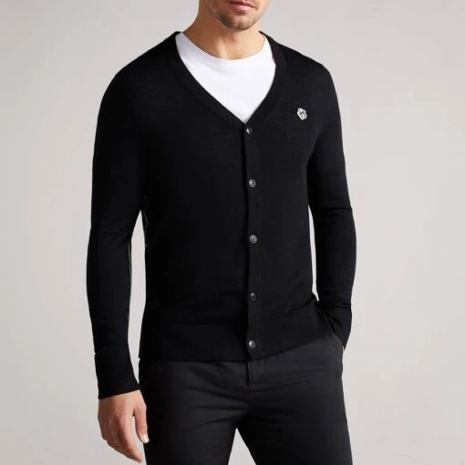 Ted Baker Black Stepney Core Wool Cardigan