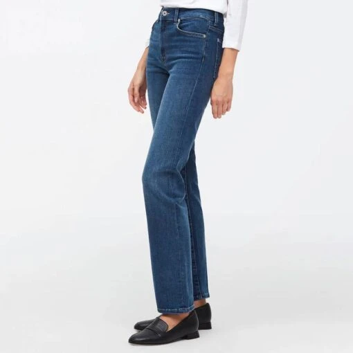 7 For All Mankind Mid Blue Stretch Straight Jeans