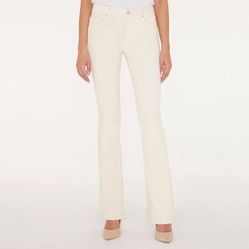 7 For All Mankind Winter White Bootcut Stretch Jeans
