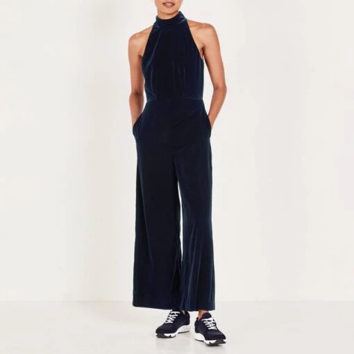 Midnight Velvet Halterneck Jumpsuit
