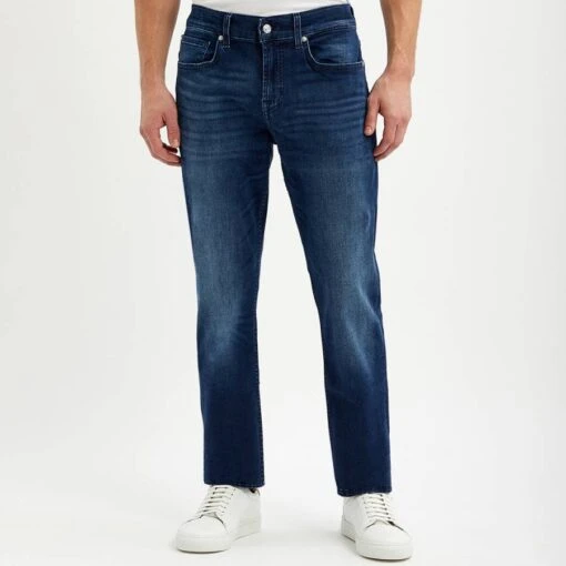 7 For All Mankind Dark Blue Slimmy Comfort Stretch Jeans