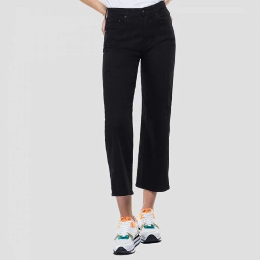 Replay Black Reyne Straight Stretch Jeans