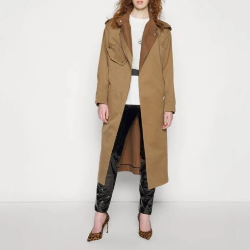 Victoria Beckham Brown Utility Trench Coat