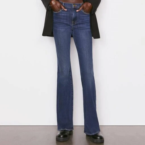Dark Blue Le High Flare Stretch Jean
