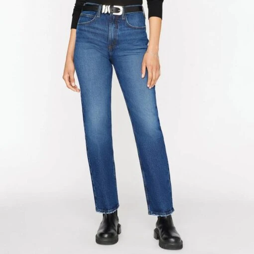 FRAME Mid Blue Le Pixie High N Tight Wide Leg Stretch Jean