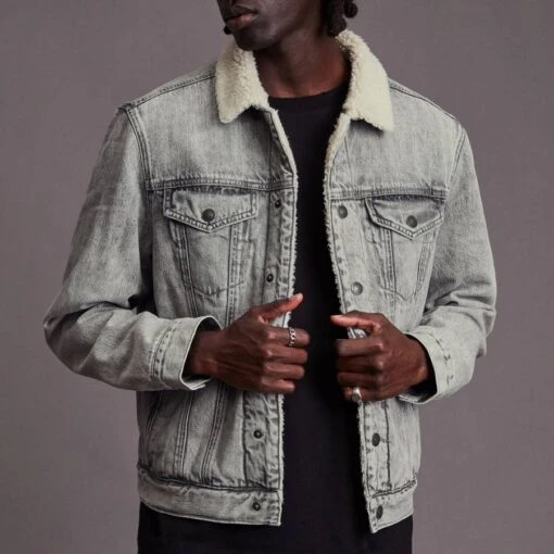 AllSaints Grey Gubben Denim Jacket