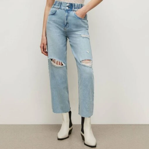 AllSaints Light Blue Hailey Distressed Jeans