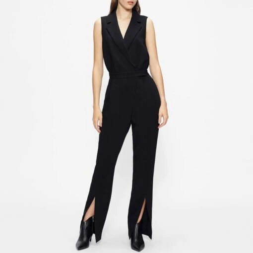 Ted Baker Black Monnii Split Hem Jumpsuit