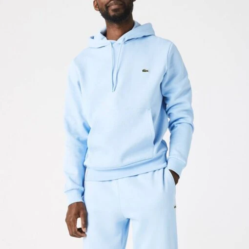 Lacoste Blue Cotton Blend Hoodie