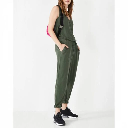 Khaki Reina Jersey Jumpsuit