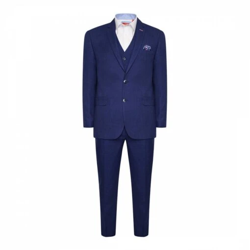 Navy Melange 3 Piece Suit