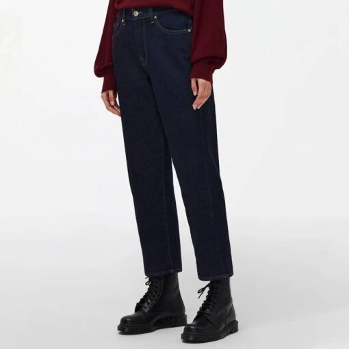 7 For All Mankind Dark Blue Modern Straight Stretch Jeans