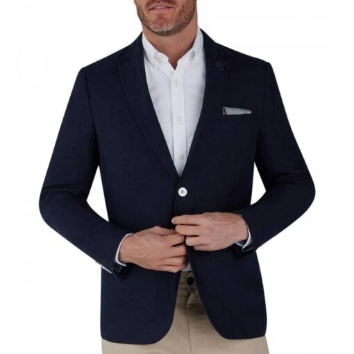 Navy Linen Blazer
