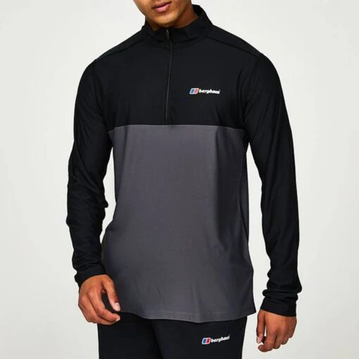 Berghaus Grey 24/7 Block Base Half Zip Top